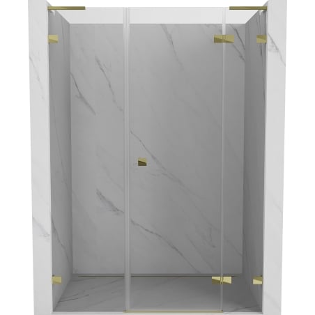 Mexen Lunar L ușă de duș batantă dreapta 145 cm, transparent, auriu - 834SL-145-050-50-00-P