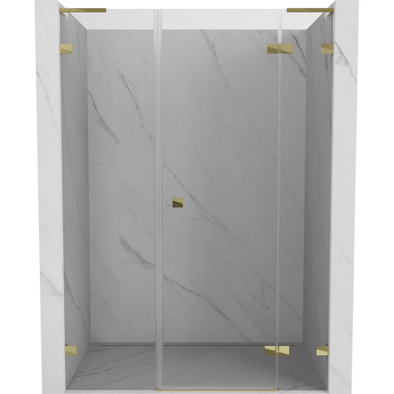 Mexen Lunar L ușă de duș pivotantă dreapta 155 cm, transparentă, aurie - 834SL-155-050-50-00-P