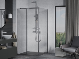 Mexen Apia cabină de duș extensibilă 100 x 100 cm, transparent, Crom - 840-100-100-01-00