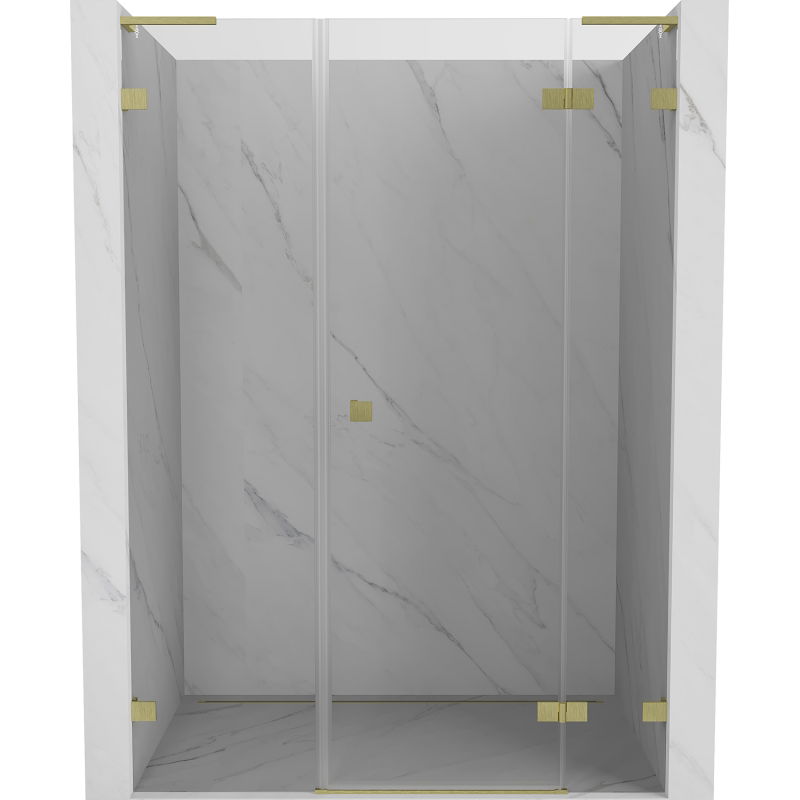 Mexen Lunar L uși de duș pivotante dreapta 125 cm, transparent, auriu periat - 834SL-125-050-55-00-P