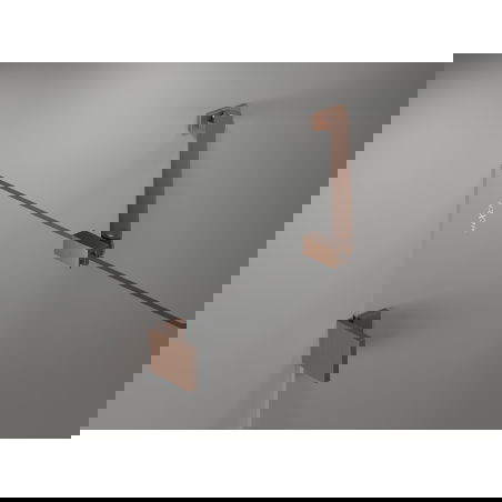Paravan de cadă Mexen Lunar 2-pliabil stânga 130 x 150 cm, transparent, cupru periat - 897-130-100-65-00-L