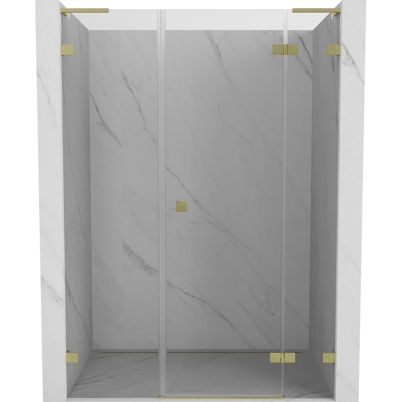 Mexen Lunar L jobbra nyíló zuhanyajtó 130 cm, átlátszó, arany szálcsiszolt - 834SL-130-050-55-00-P