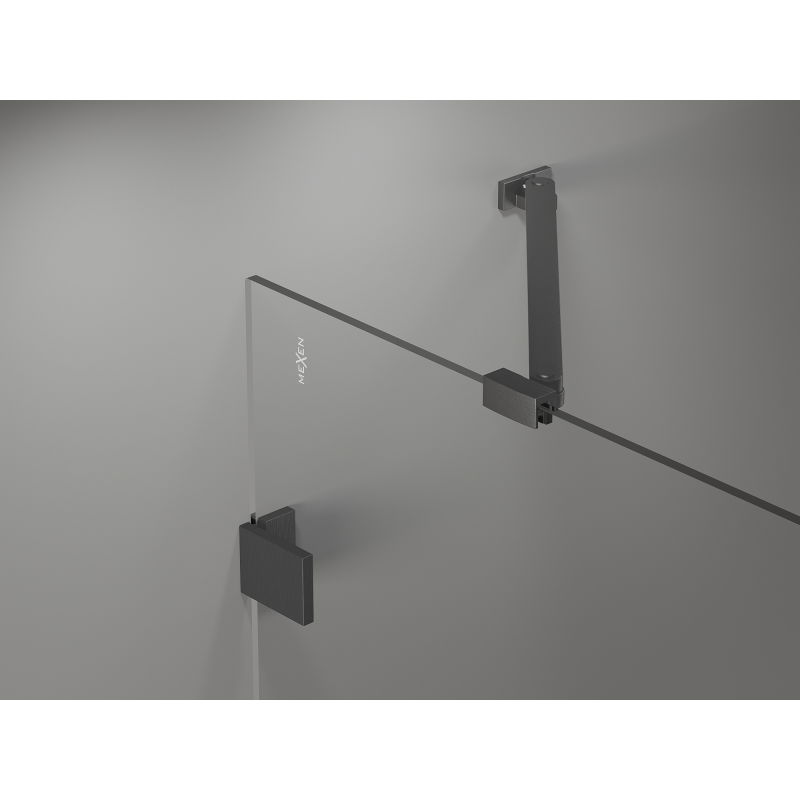 Mexen Lunar paravan cadă cu două uși, stânga 120 x 150 cm, transparent, gri armat șlefuit - 897-120-100-66-00-L