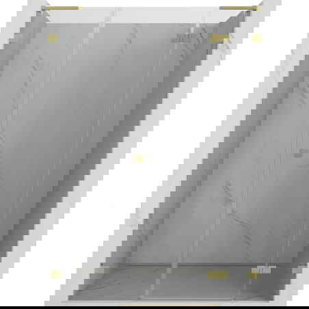 Mexen Lunar L ușă de duș batantă dreapta 155 cm, transparentă, aurie periată - 834SL-155-050-55-00-P
