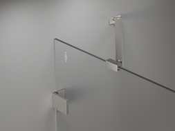 Mexen Lunar paravan baie cu 2 panouri, stânga 110 x 150 cm, transparent, nichel periat - 897-110-100-97-00-L