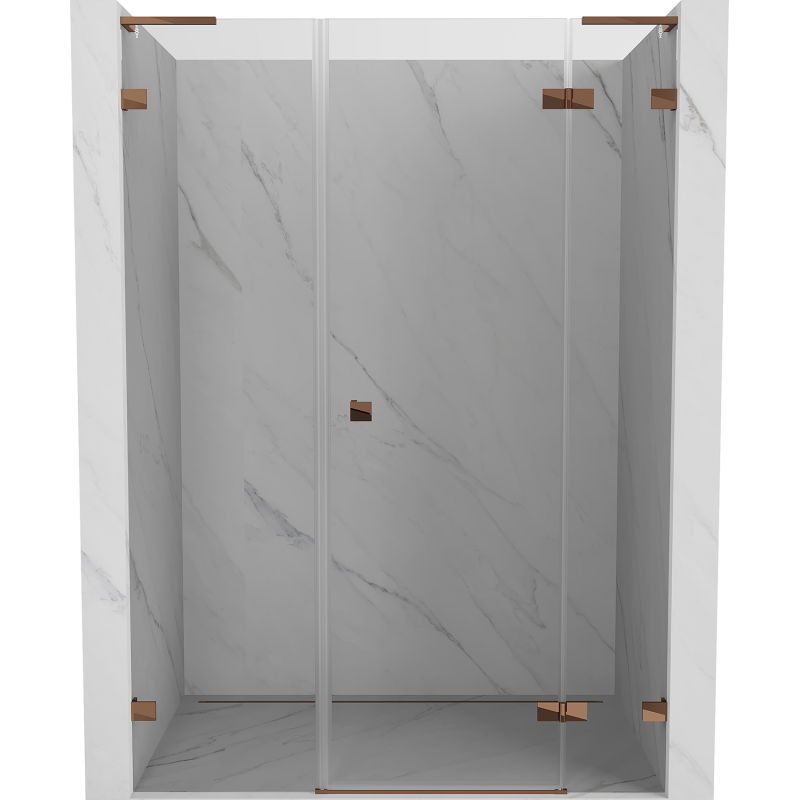 Mexen Lunar L uși de duș batante dreapta 145 cm, transparent, aur roz - 834SL-145-050-60-00-P