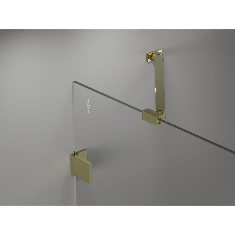 Mexen Lunar paravan cadă 2-pliu dreapta 80 x 150 cm, transparent, auriu - 897-080-100-50-00-P
