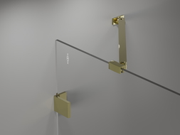 Mexen Lunar paravan cadă 2-pliu dreapta 80 x 150 cm, transparent, auriu - 897-080-100-50-00-P