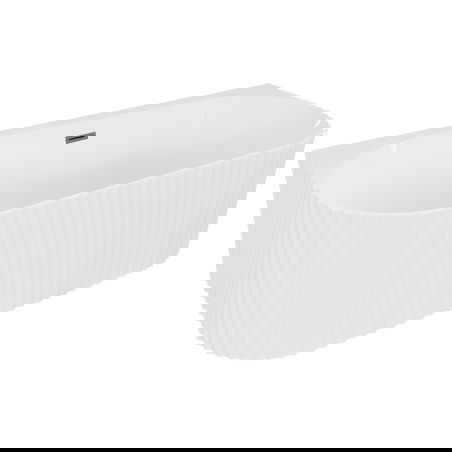 Mexen Sella cadă freestanding cu nervuri pe perete 170 x 80 cm, alb lucios, preaplin gun metal - 52711708000-95