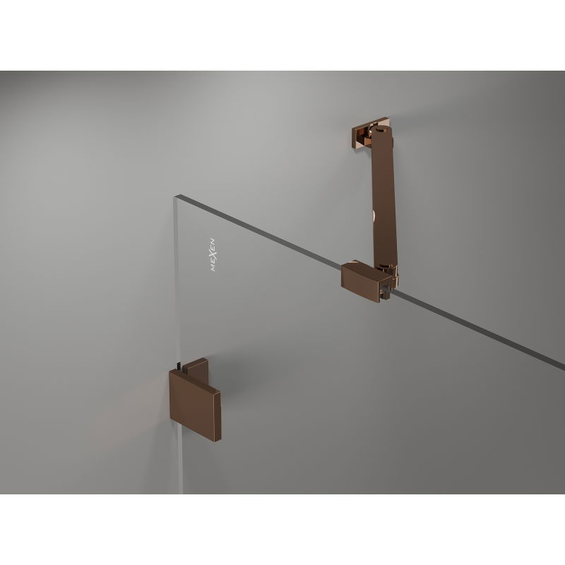 Mexen Lunar paravan de cadă cu două aripi dreapta 90 x 150 cm, transparent, aur roz - 897-090-100-60-00-P