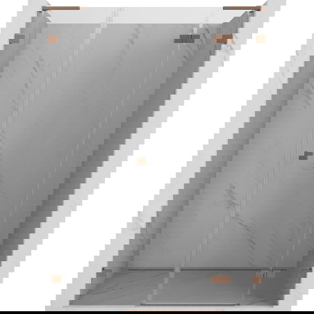 Mexen Lunar L ușă de duș batantă dreaptă 145 cm, transparentă, cupru periat - 834SL-145-050-65-00-P