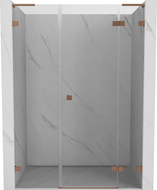 Mexen Lunar L ușă de duș batantă dreaptă 145 cm, transparentă, cupru periat - 834SL-145-050-65-00-P