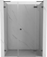 Mexen Lunar L ușă de duș batantă dreapta 140 cm, transparentă, gun gray periat - 834SL-140-050-66-00-P