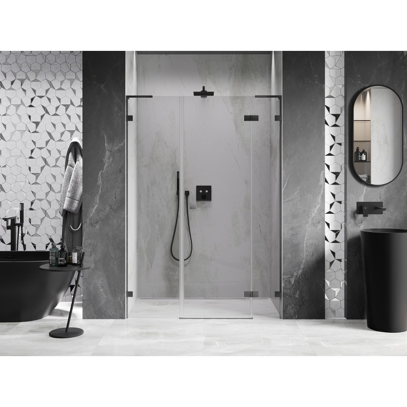 Mexen Lunar L ușă de duș batantă dreapta 140 cm, transparentă, gun gray periat - 834SL-140-050-66-00-P