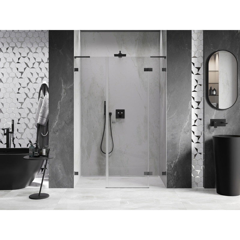 Mexen Lunar L ușă de duș batantă dreapta 140 cm, transparentă, gun gray periat - 834SL-140-050-66-00-P