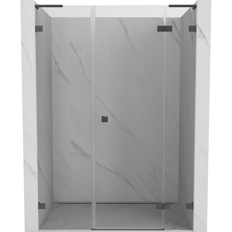 Mexen Lunar L ușă de duș pivotantă dreaptă 155 cm, transparentă, gri armat periat - 834SL-155-050-66-00-P
