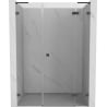 Mexen Lunar L jobboldali, nyíló zuhanyajtó 155 cm, átlátszó, gun gray kefe - 834SL-155-050-66-00-P