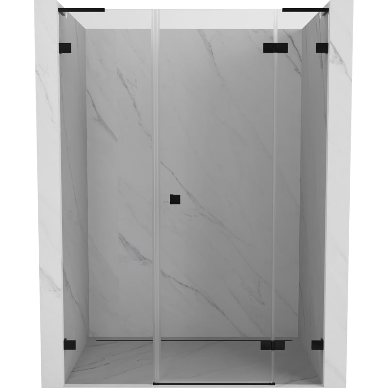 Mexen Lunar L uși de duș batante dreapta 140 cm, transparent, negre - 834SL-140-050-70-00-P