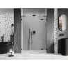 Mexen Lunar L ușă de duș batantă dreaptă 155 cm, transparentă, neagră - 834SL-155-050-70-00-P