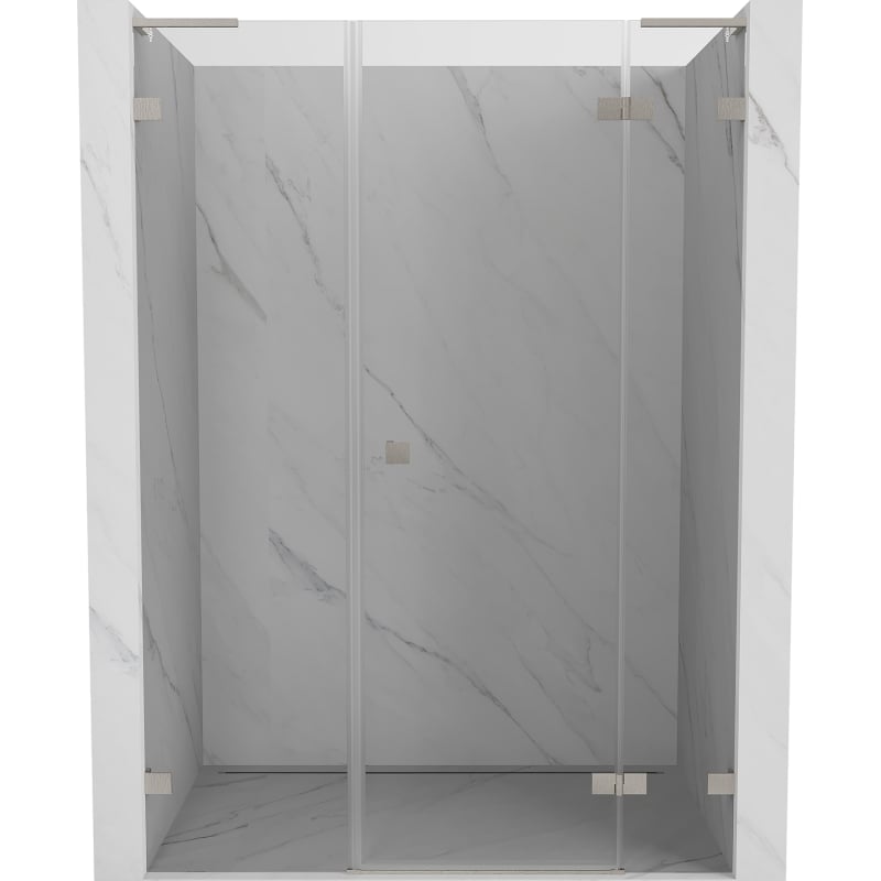 Mexen Lunar L nyitható zuhanyajtó, jobbos, 130 cm, átlátszó, szálcsiszolt nikkel - 834SL-130-050-97-00-P