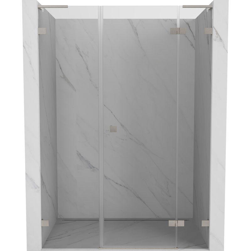 Ușa de duș Mexen Lunar L cu deschidere dreaptă 140 cm, transparent, nichel periat - 834SL-140-050-97-00-P