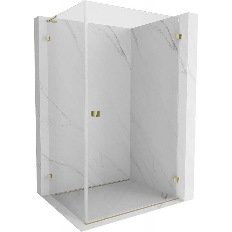 Mexen Lunar-B cabină de duș basculantă dreaptă 100 x 70 cm, transparentă, aurie - 832L-100-070-50-00-P