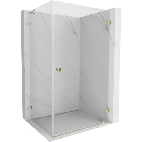 Mexen Lunar-B L cabină de duș pivotantă dreaptă 75 x 70 cm, transparent, auriu - 832L-075-070-50-00-P