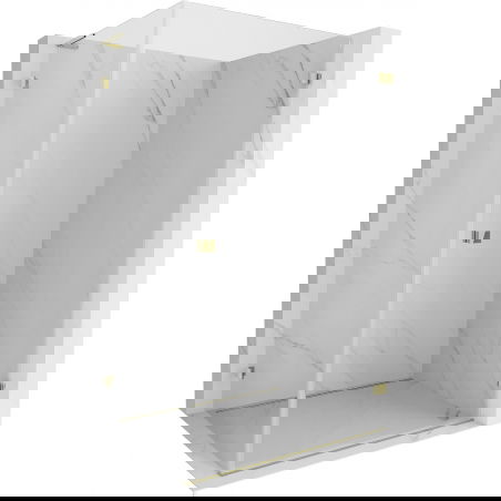 Mexen Lunar-B L cabină de duș pivotantă dreapta 90 x 80 cm, transparent, auriu - 832L-090-080-50-00-P