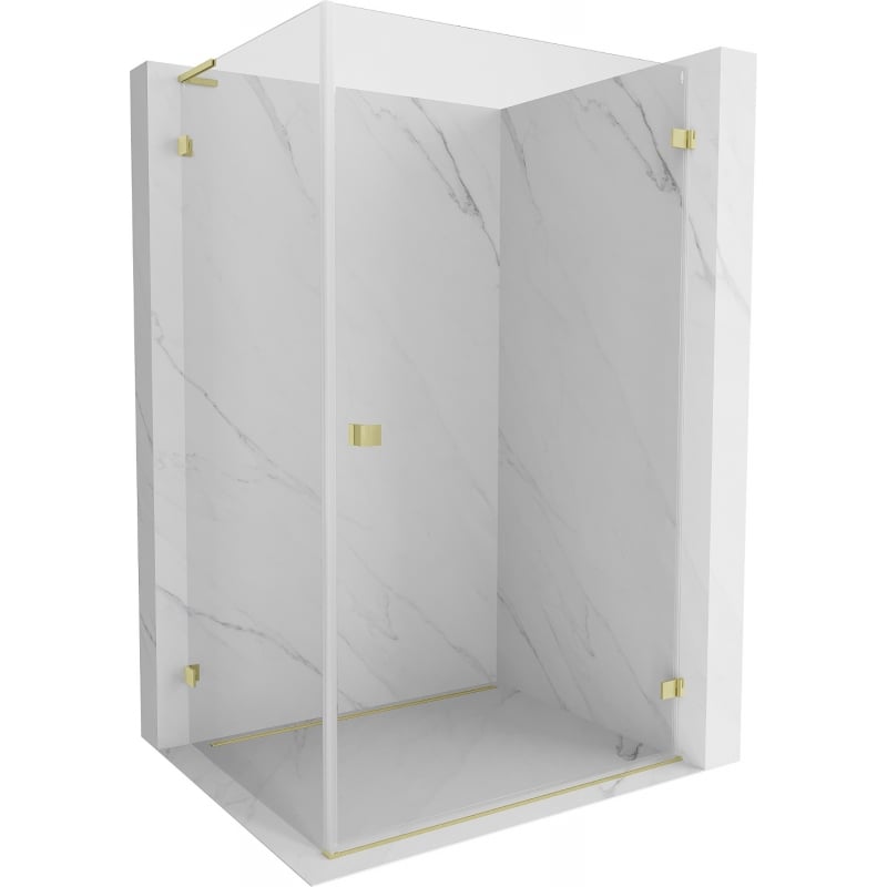 Mexen Lunar-B L cabină de duș basculantă dreapta 85 x 70 cm, transparent, auriu periat - 832L-085-070-55-00-P