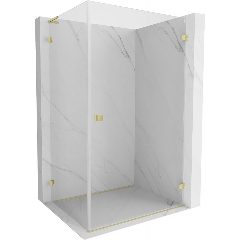 Mexen Lunar-B L cabină de duș cu balamale dreaptă 95 x 70 cm, transparent, auriu periat - 832L-095-070-55-00-P