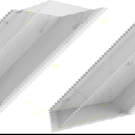 Mexen Lunar-B L cabină de duș cu ușă batantă dreapta 95 x 80 cm, transparentă, auriu periat - 832L-095-080-55-00-P