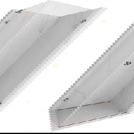 Mexen Lunar-B L jobbos nyíló zuhanykabin 90 x 80 cm, átlátszó, rózsaarany - 832L-090-080-60-00-P