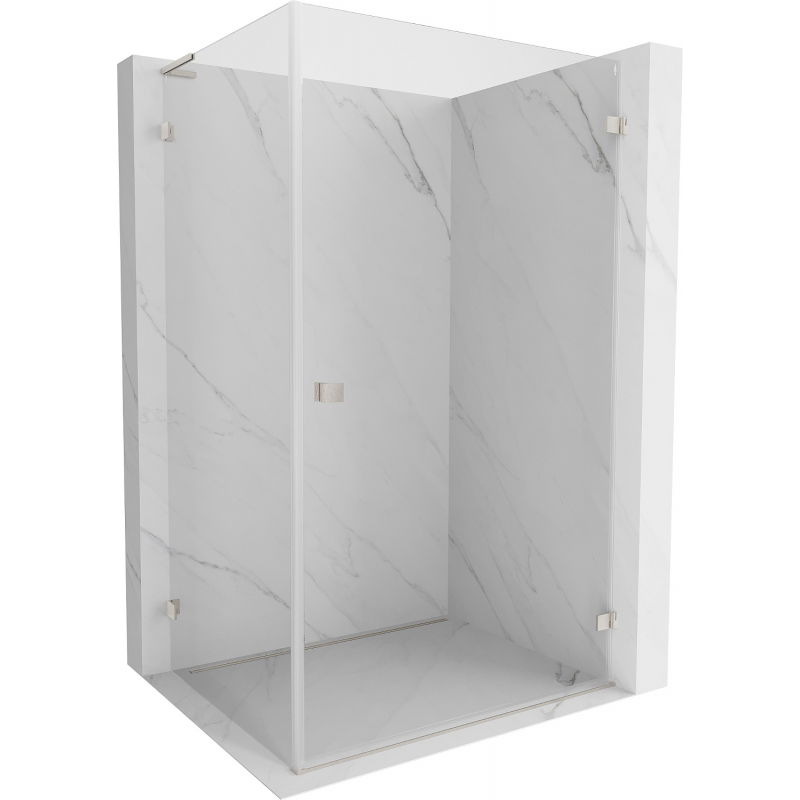 Cabină de duș cu deschidere dreapta Mexen Lunar-B L 95 x 90 cm, transparent, nichel periat - 832L-095-090-97-00-P