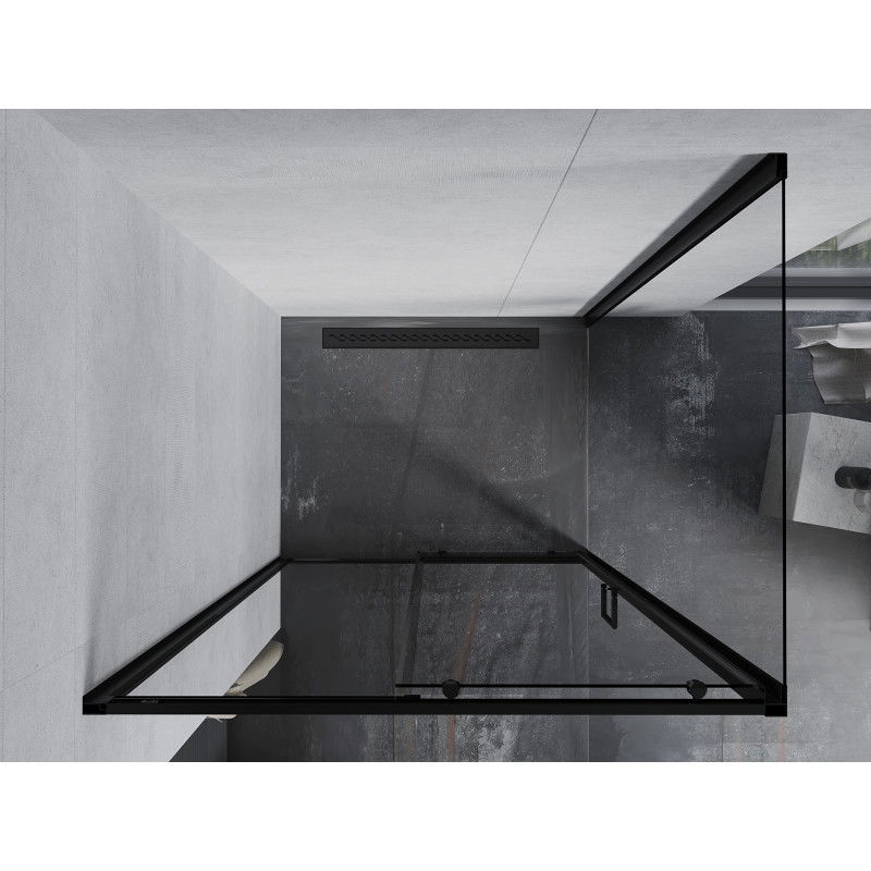Mexen Apia cabină de duș glisantă 135 x 90 cm, transparent, negru - 840-135-090-70-00