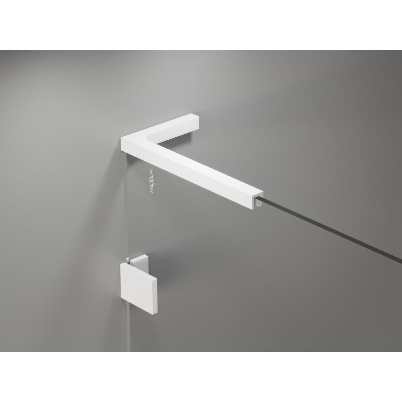 Mexen Lunar L paravan de cadă cu 2 panouri dreapta 120 x 150 cm, transparent, alb - 897L-120-100-20-00-P