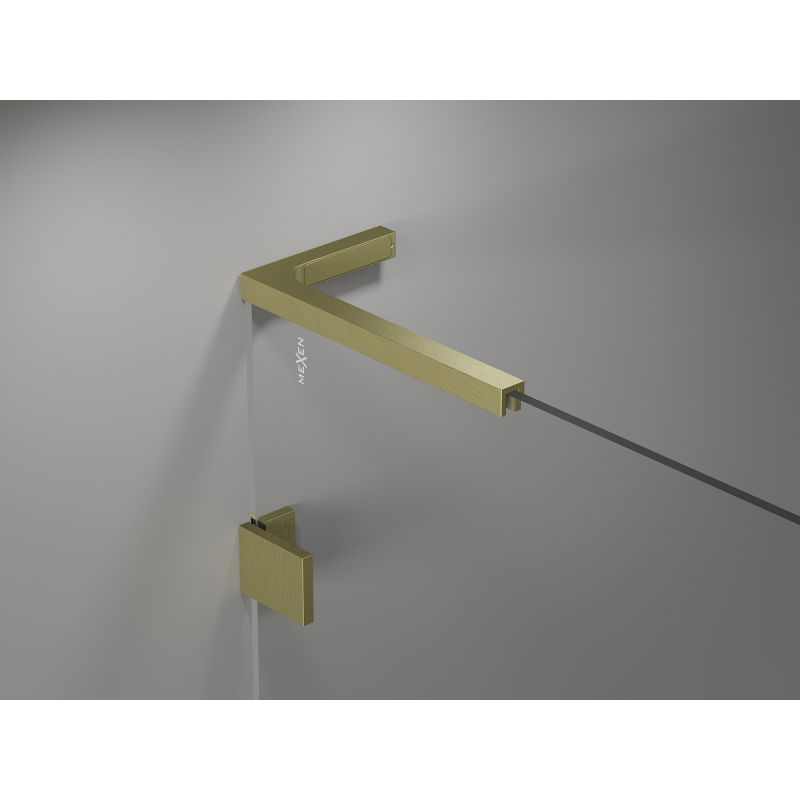 Mexen Lunar L paravan de cadă cu 2 uși, stânga 100 x 150 cm, transparent, auriu periat - 897L-100-100-55-00-L
