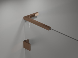 Mexen Lunar L kétajtós bal oldali kádparaván 100 x 150 cm, átlátszó, rózsaarany - 897L-100-100-60-00-L