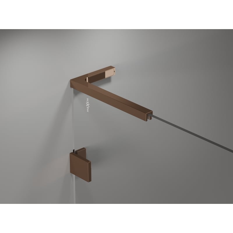 Mexen Lunar L paravan de cadă cu 2 canaturi stânga 120 x 150 cm, transparent, aur roz - 897L-120-100-60-00-L