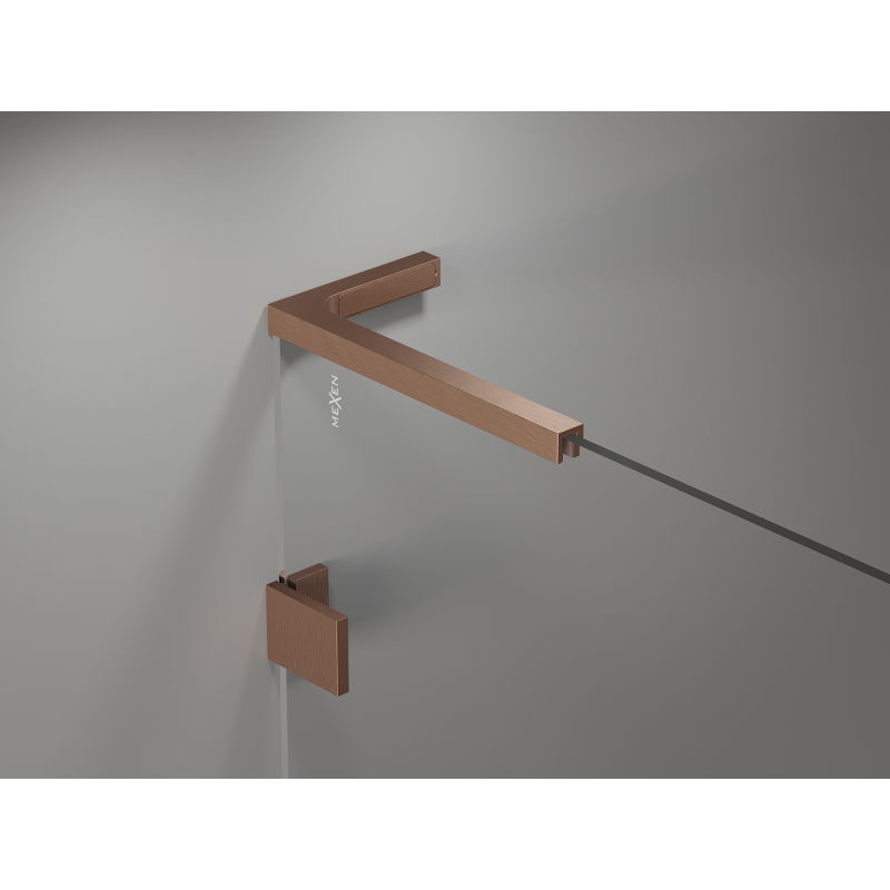 Perete de cadă Mexen Lunar L, 2 aripi, stânga, 90 x 150 cm, transparent, cupru periat - 897L-090-100-65-00-L