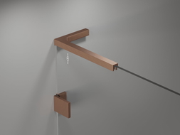 Mexen Lunar L kádparaván 2 szárnyú balos 120 x 150 cm, átlátszó, csiszolt réz - 897L-120-100-65-00-L