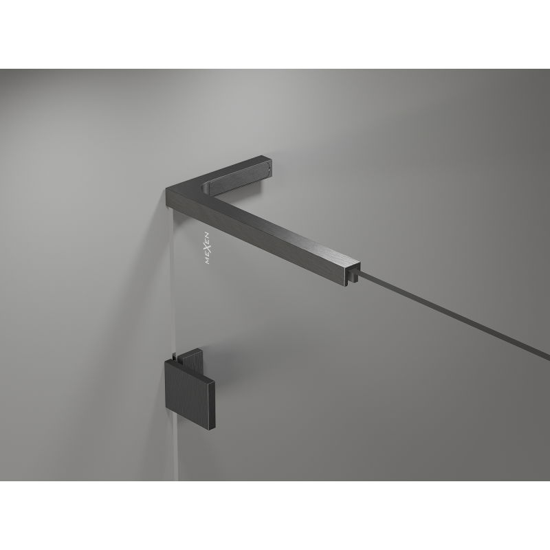 Mexen Lunar L paravan cadă cu 2 uși, stânga 100 x 150 cm, transparent, gri mat periat - 897L-100-100-66-00-L