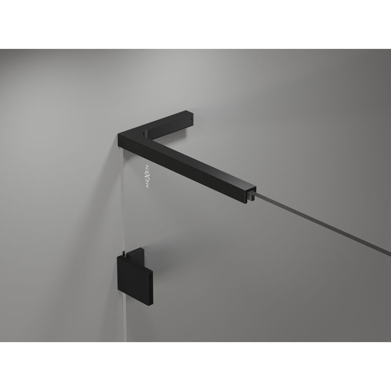 Mexen Lunar L paravan pentru cadă cu 2 uși, stânga 100 x 150 cm, transparent, negru - 897L-100-100-70-00-L