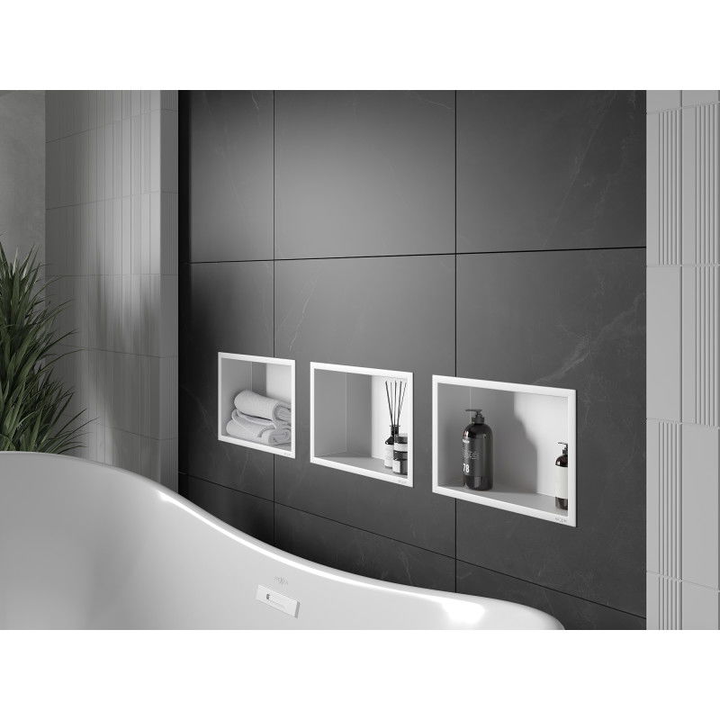 Mexen X-Wall-R raft nișă cu flanșă 30 x 20 cm, alb - 1920302010