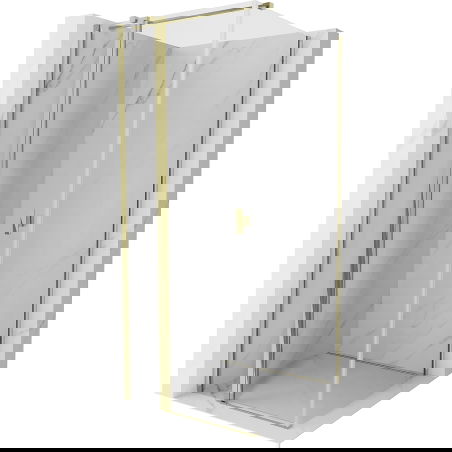 Mexen Mist T cabină de duș articulată 85 x 85 cm, transparentă, auriu - 8A4T-085-085-50-00