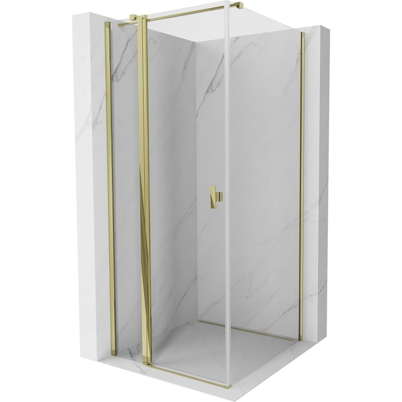 Cabină de duș balansoar Mexen Mist T 110 x 110 cm, transparent, auriu - 8A4T-110-110-50-00