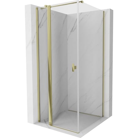 Cabină de duș balansoar Mexen Mist T 110 x 110 cm, transparent, auriu - 8A4T-110-110-50-00