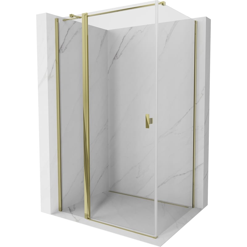 Cabină de duș Mexen Mist T pivotantă 85 x 120 cm, transparentă, auriu - 8A4T-085-120-50-00