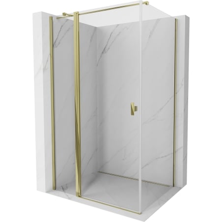 Cabină de duș Mexen Mist T pivotantă 85 x 120 cm, transparentă, auriu - 8A4T-085-120-50-00