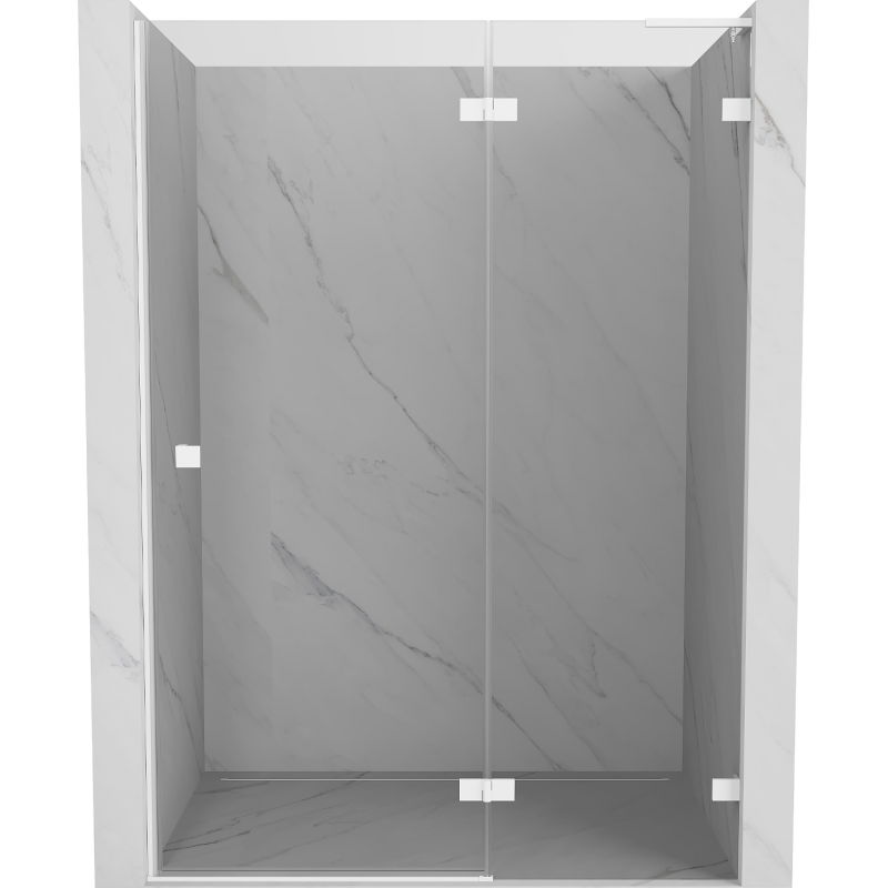Mexen Lunar L ușă de duș batantă dreapta 130 cm, transparent, alb - 834L-130-000-20-00-P