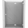 Mexen Lunar L ușile de duș batante dreapta 135 cm, transparent, alb - 834L-135-000-20-00-P